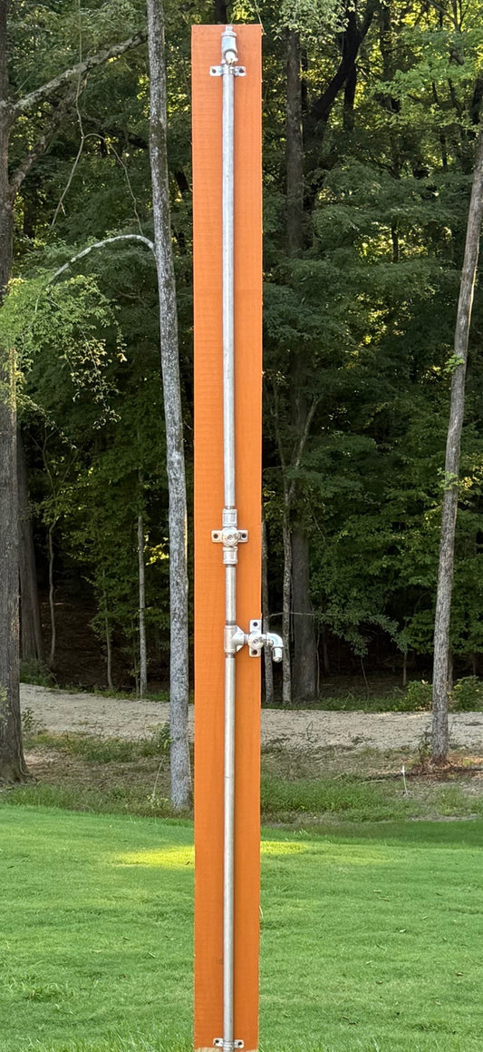 Outdoor shower with foot wash