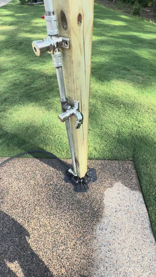 Outdoor shower with foot wash